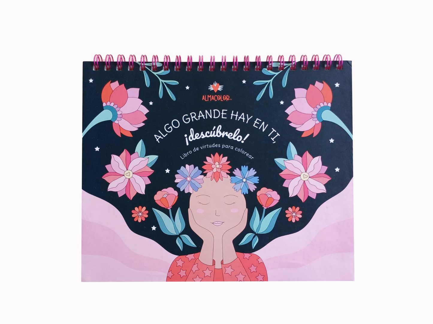 Libro de virtudes para pintar "Algo grande hay en ti ¡descúbrelo!"